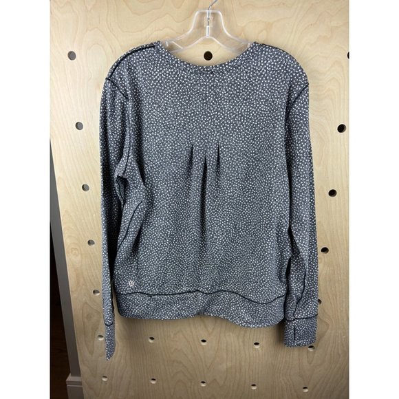 Lululemon Blue Long Sleeve Round Neck Rush Hour Dotted Pullover T Shirt Size 12 - Picture 4 of 7